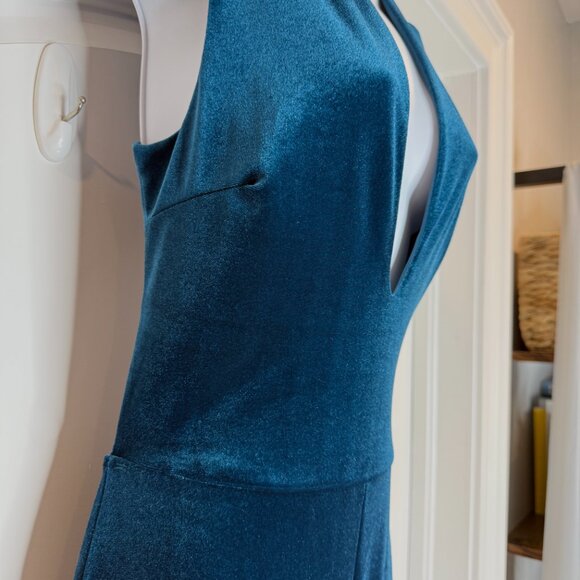 Lulus Teal Velvet Jumpsuit / Romper – Size S - Picture 5 of 7